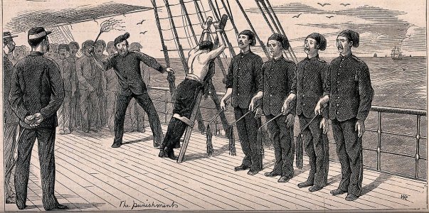 a_sailor_is_stripped_to_the_waist_tied_to_a_ladder_and_bein_wellcome_v0041675.jpg