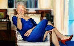 Painting of Clinton in blue dress hung in Jeffrey Epstein's home | The  Times of Israel
