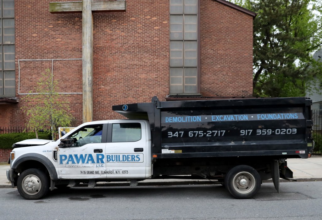 A view of the truck found on the road.